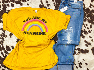 YOU ARE MY SUNSHINE rainbow graphic tee