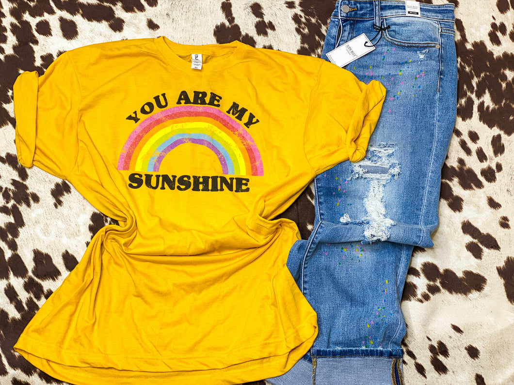 YOU ARE MY SUNSHINE rainbow graphic tee