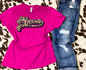 MAMA leopard graphic tee