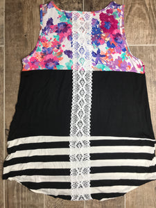 Striped beauty colorblock swing tank- FINAL SALE