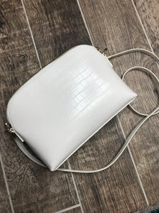 Caroline Hill White Croco Crossbody