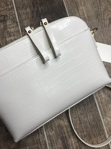 Caroline Hill White Croco Crossbody