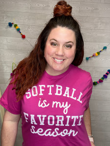 SOFTBALL IS MY FAVORITE SEASON graphic tee-