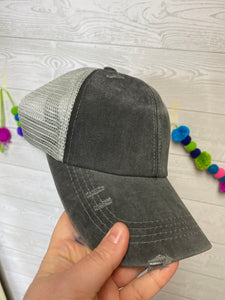 Distressed Mesh criss-cross back hat