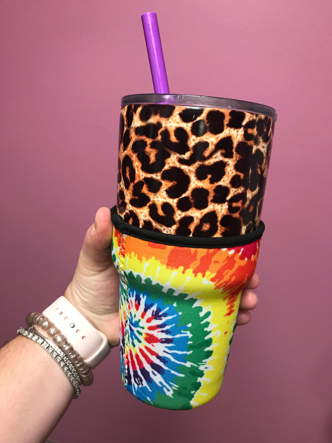 Tie dye coffee coozie