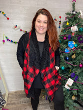 Load image into Gallery viewer, Red and black checkered plaid vest overlay- REG ONLY
