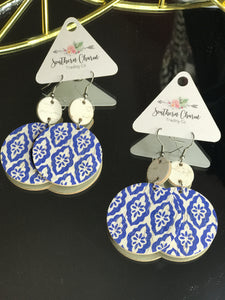 Blue Moroccan Piggyback earrings