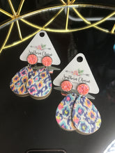 Load image into Gallery viewer, Bright Tribal Dangle Cork Earrings
