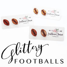 Load image into Gallery viewer, GLITTERY football acrylic stud earrings
