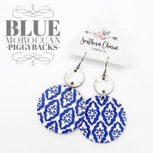 Load image into Gallery viewer, Blue Moroccan Piggyback earrings
