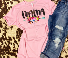 Load image into Gallery viewer, Pink MAMA cheetah and arrows graphic tee
