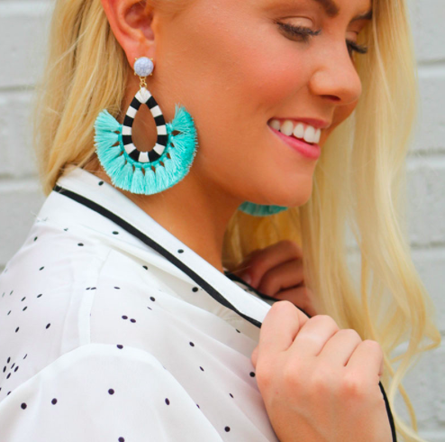 Fringey Baby colorful drop earrings- SALE