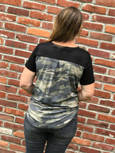 Load image into Gallery viewer, Camo SURPRISE! pocket tee
