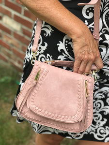 WHOA NELLY saddlebag crossbody in blush- FINAL SALE