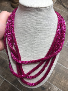 LONG LOOP bright seed bead necklace