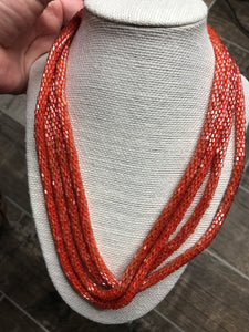 LONG LOOP bright seed bead necklace