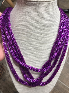 LONG LOOP bright seed bead necklace