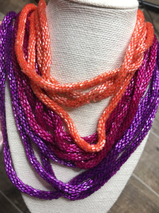 LONG LOOP bright seed bead necklace