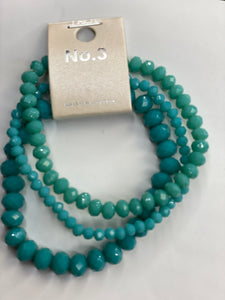 Turquoise 3-bead bracelet set