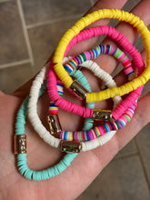 Load image into Gallery viewer, 5-pack rainbow summer stretch bracelets
