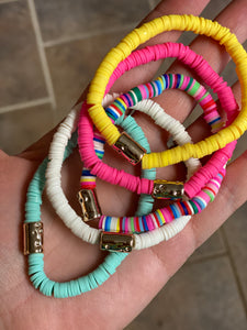 5-pack rainbow summer stretch bracelets