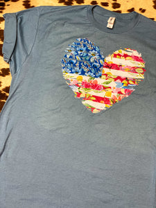 Slate American Heart graphic tee