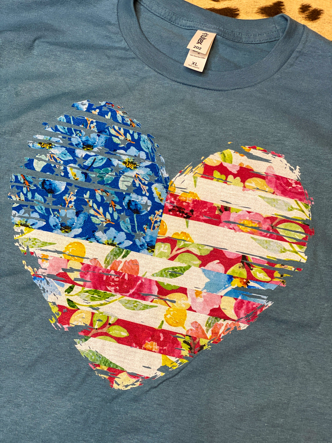 Slate American Heart graphic tee