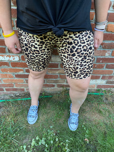 Animal Instinct Leopard Bike shorts- FINAL SALE