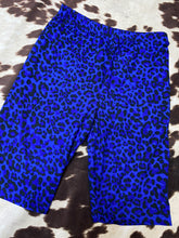 Load image into Gallery viewer, Cobalt blue animal print bike shorts
