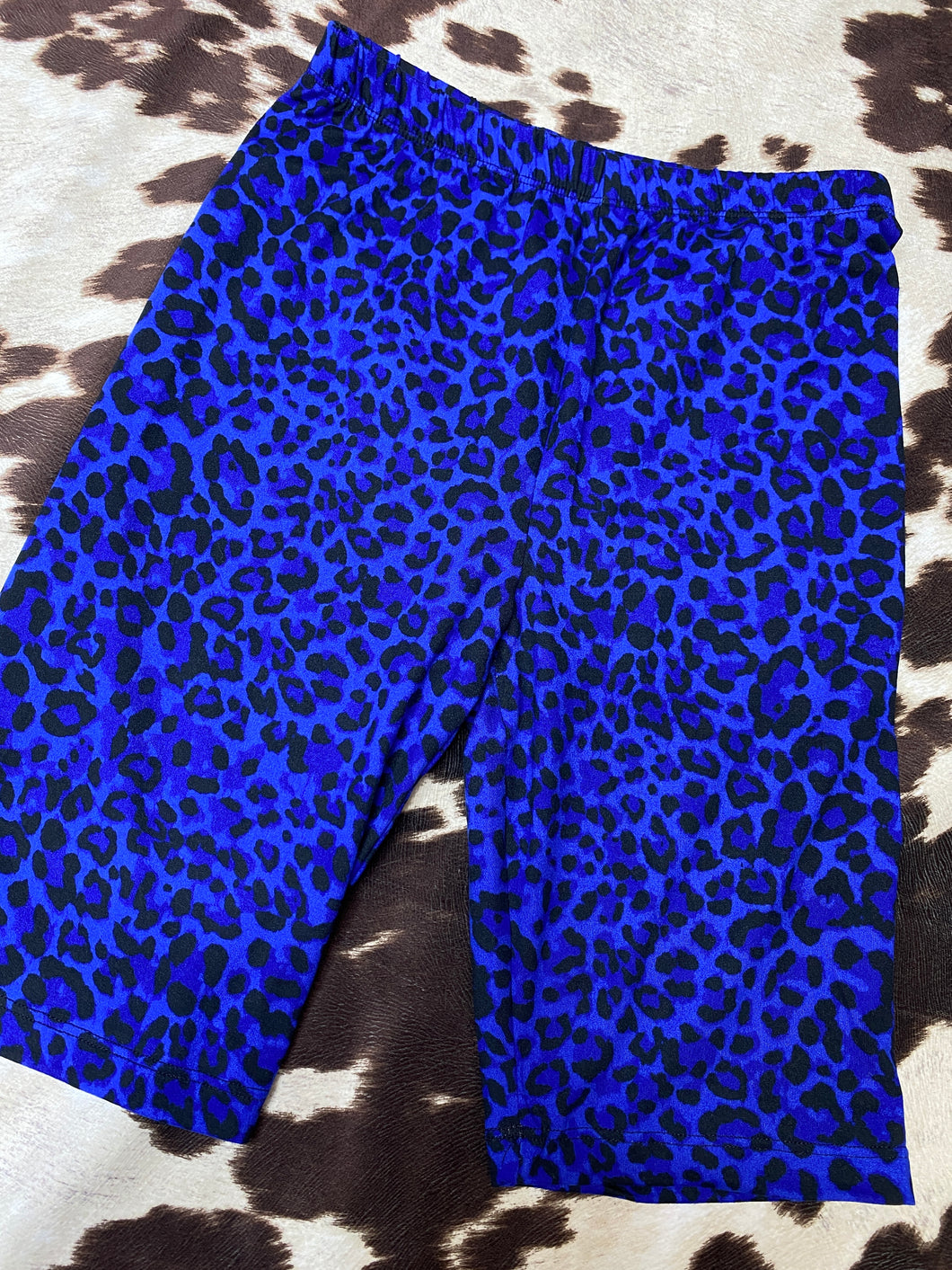 Cobalt blue animal print bike shorts