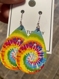 Tie dye WILD dangle earrings