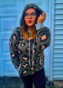 Olive Cheetah soft hoodie