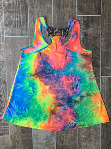 the FIERCE rainbow tie dye tank- FINAL SALE