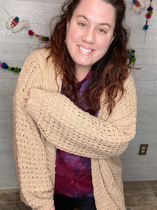 COZY GRANDPA chenille-feel cardigan sweater- PLUS SIZES