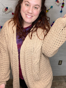 COZY GRANDPA chenille-feel cardigan sweater- PLUS SIZES