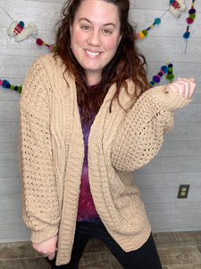 COZY GRANDPA chenille-feel cardigan sweater- PLUS SIZES