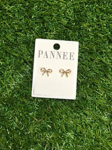 Delicate gold BOW studs