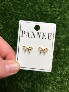 Delicate gold BOW studs