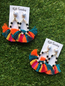 Fringey Baby colorful drop earrings- SALE