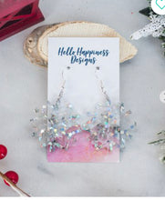 Load image into Gallery viewer, Fairy Dust Glitter Snowflake Cutout Dangles
