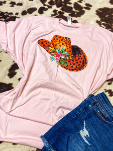 Leopard Cowgirl hat graphic tee