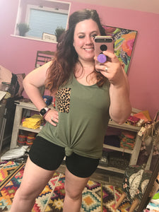 Wild Child Olive pocket tank