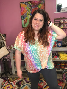 Lisa Frank rainbow animal top