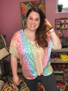 Lisa Frank rainbow animal top