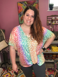 Lisa Frank rainbow animal top