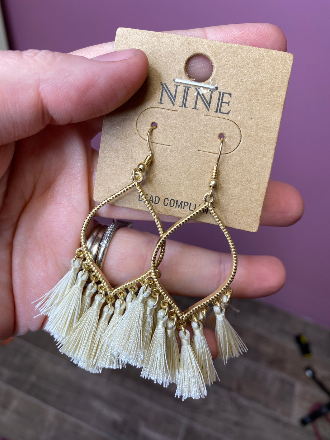 Moroccan Vibes Dangle Earrings in Ivory