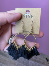 Load image into Gallery viewer, Moroccan Vibes Dangle Earrings in black
