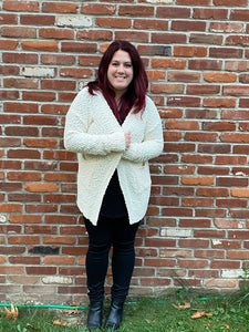 Cream Popcorn cardi - PLUS ONLY