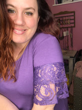 Load image into Gallery viewer, Purple Dream Lace flutter sleeve top
