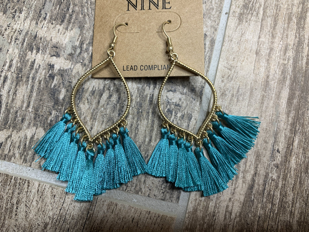 Moroccan Vibes Tassle earrings in turquoise